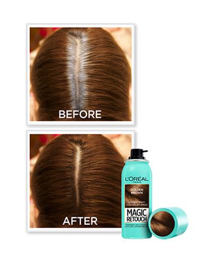 OAP HAIRCOLOR MAGIC_RETOUCH_SPRAY_BEFOREAFTER_ChatainClair